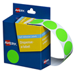 Avery Label Dispenser DMC24FG Green Fluoro Round 24mm 350 Pack